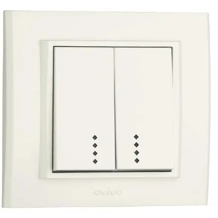 Comutator cu Led ST Mina Ovivo OV00433, 10A, 250V, IP20, Natural alb