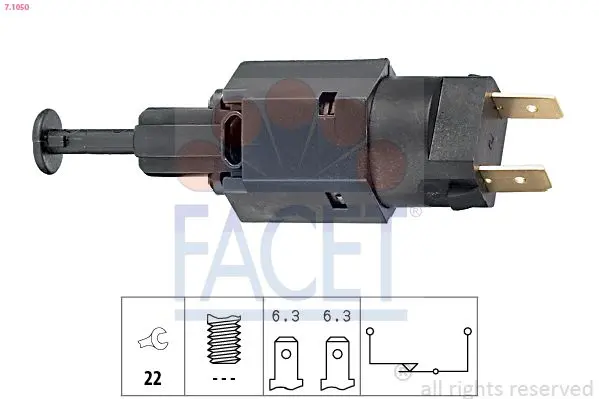 Comutator lumini frana FACET Made in Italy - OE Equivalent 7.1050