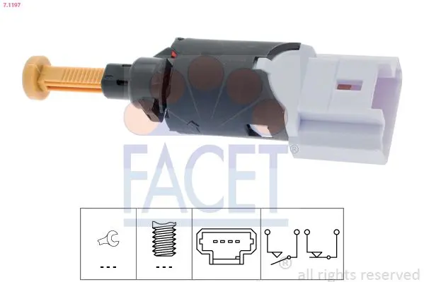Comutator lumini frana FACET Made in Italy - OE Equivalent 7.1197