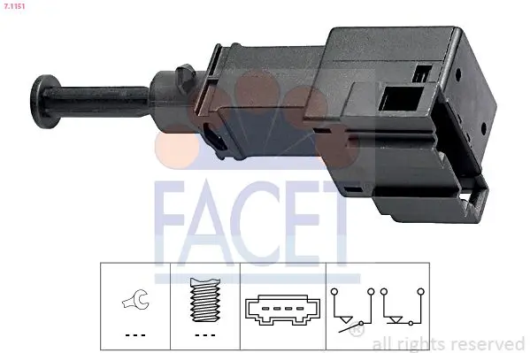 Comutator lumini frana FACET Made in Italy - OE Equivalent 7.1151