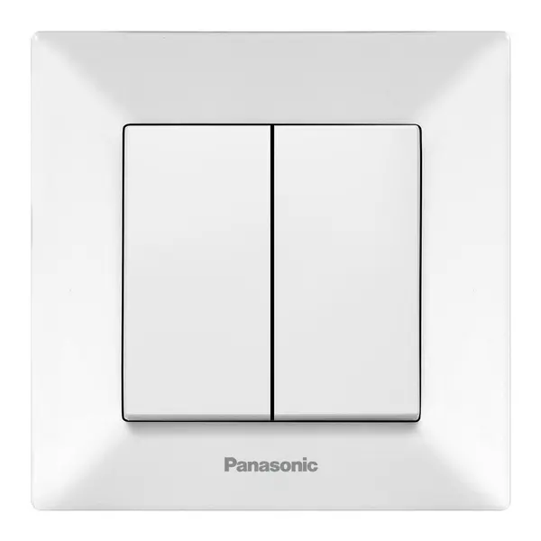 Comutator simplu alb cu 2 butoane, montaj incastrat, IP20, Arkedia Panasonic P-A2