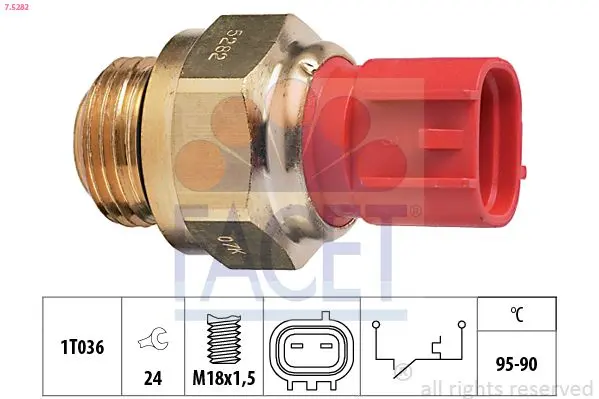 Comutator temperatura, ventilator radiator FACET Made in Italy - OE Equivalent 7.5282