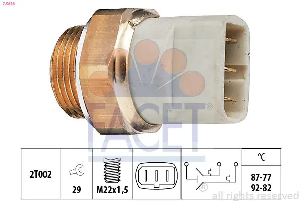 Comutator temperatura, ventilator radiator FACET Made in Italy - OE Equivalent 7.5626