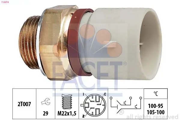 Comutator temperatura, ventilator radiator FACET Made in Italy - OE Equivalent 7.5674