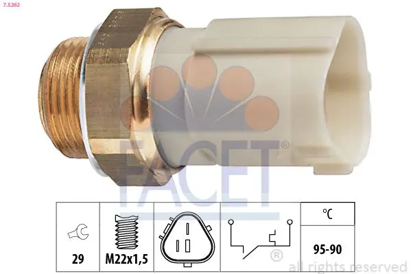 Comutator temperatura, ventilator radiator FACET Made in Italy - OE Equivalent 7.5262