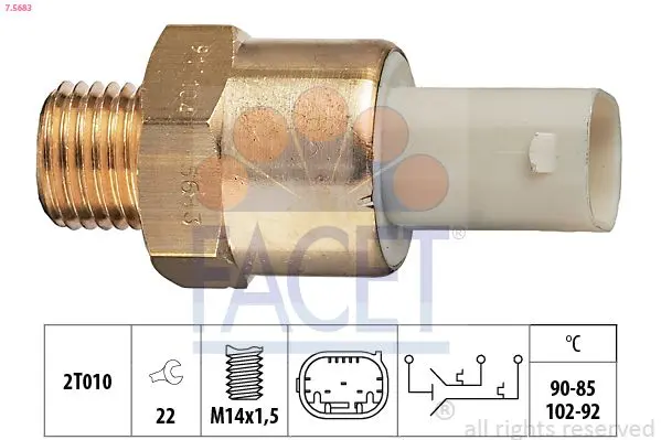 Comutator temperatura, ventilator radiator FACET Made in Italy - OE Equivalent 7.5683