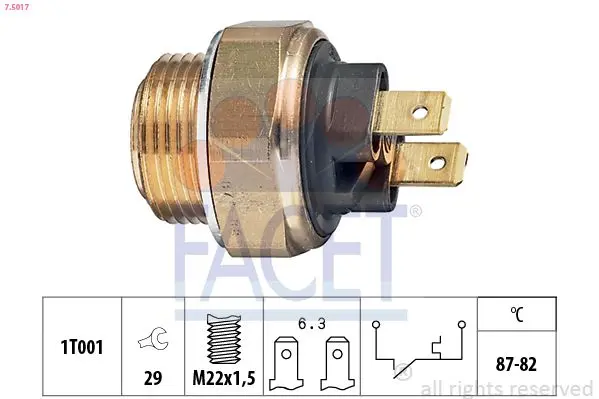 Comutator temperatura, ventilator radiator FACET Made in Italy - OE Equivalent 7.5017