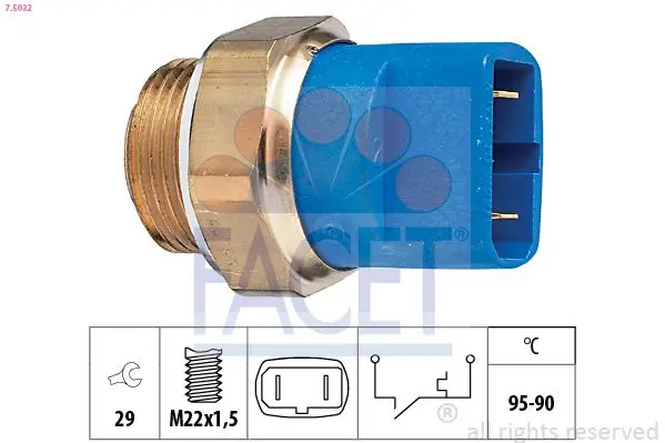 Comutator temperatura, ventilator radiator FACET Made in Italy - OE Equivalent 7.5032