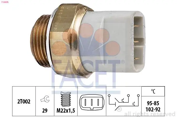 Comutator temperatura, ventilator radiator FACET Made in Italy - OE Equivalent 7.5635