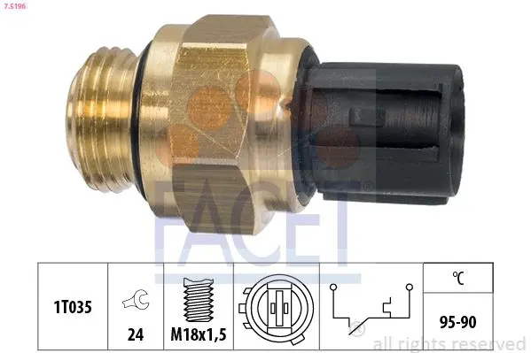 Comutator temperatura, ventilator radiator FACET Made in Italy - OE Equivalent 7.5196