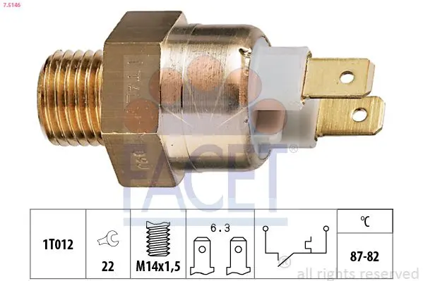 Comutator temperatura, ventilator radiator FACET Made in Italy - OE Equivalent 7.5146