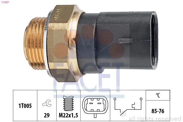 Comutator temperatura, ventilator radiator FACET Made in Italy - OE Equivalent 7.5287