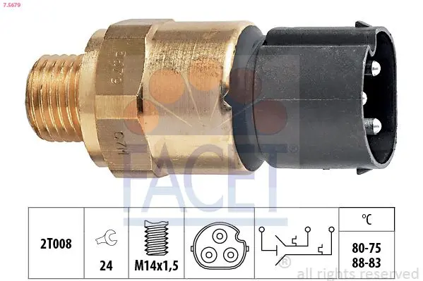 Comutator temperatura, ventilator radiator FACET Made in Italy - OE Equivalent 7.5679