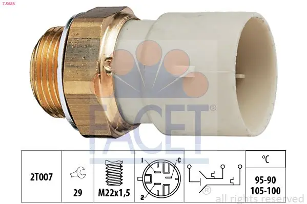 Comutator temperatura, ventilator radiator FACET Made in Italy - OE Equivalent 7.5688