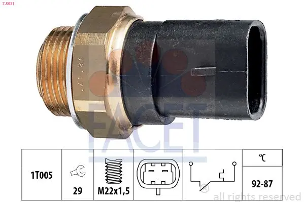 Comutator temperatura, ventilator radiator FACET Made in Italy - OE Equivalent 7.5031