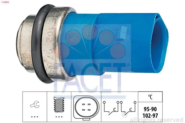 Comutator temperatura, ventilator radiator FACET Made in Italy - OE Equivalent 7.5692