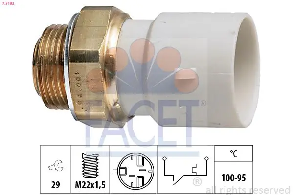 Comutator temperatura, ventilator radiator FACET Made in Italy - OE Equivalent 7.5182