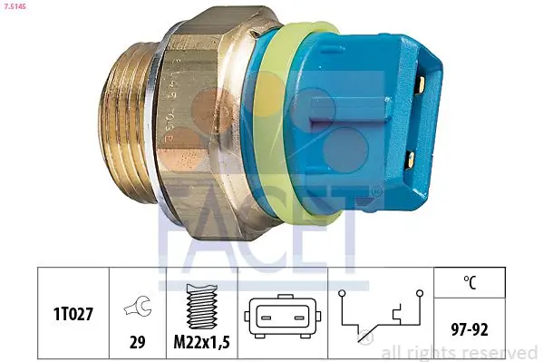 Comutator temperatura, ventilator radiator FACET Made in Italy - OE Equivalent 7.5145