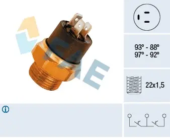 Comutator ventilator temperatura radiator CITROEN C15, VISA; PEUGEOT 205, 205 I, 205 II 1.0-1.9D intre 1983-2000