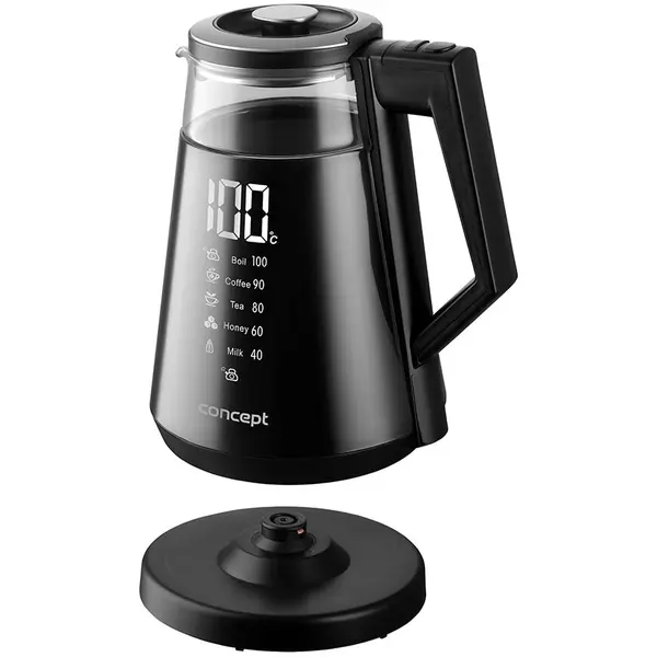 Concept Fierbator CONCEPT RK4170 1500W, Display Digital Thermoreglare Cool Thouch Conector Strix, Negru