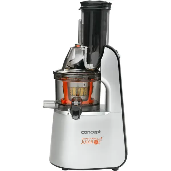 Concept Storcator de fructe si legume Concept LO7065, 240 W, 60 rpm, tub alimentare XXL, recipient 1 L, anti picurare, Inox/Negru