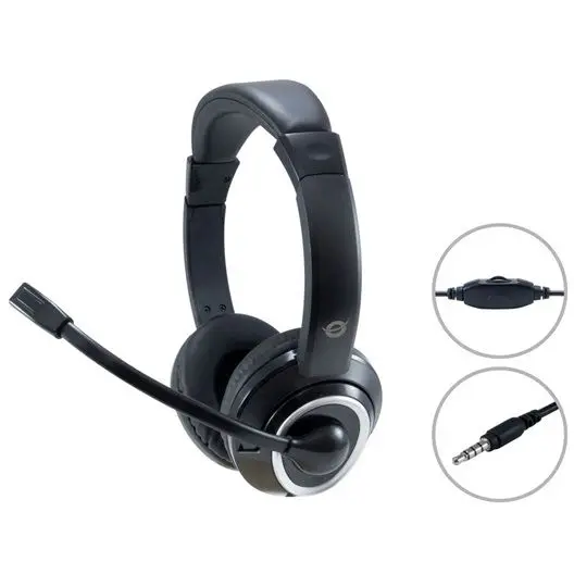conceptronic Conceptronic POLONA02B casca audio & casca cu microfon Casti Prin cablu Banda de fixare pe cap Gaming Negru (POLONA02B)