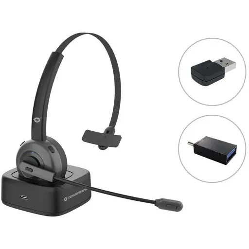 conceptronic Conceptronic POLONA03BDA Casti Fara fir Banda de fixare pe cap Birou/Call center Bluetooth Stand de incarcare Negru (POLONA03BDA)