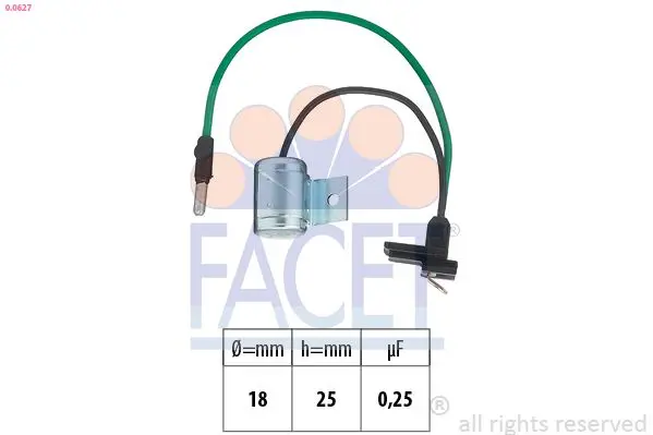 Condensator, aprindere FACET Made in Italy - OE Equivalent 0.0627