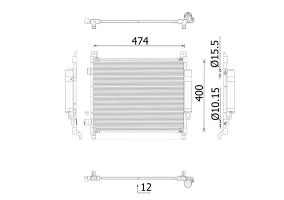 Condensator climatizare (cu uscator) potrivit NISSAN NOTE 1.2 08.12-12.16