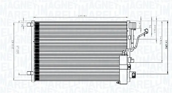 Condensator climatizare (cu uscator) potrivit NISSAN QASHQAI I 1.5D 1.6D 2.0D 11.06-04.14