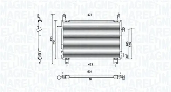 Condensator climatizare (cu uscator) potrivit TOYOTA YARIS 1.4D 08.05-12.12
