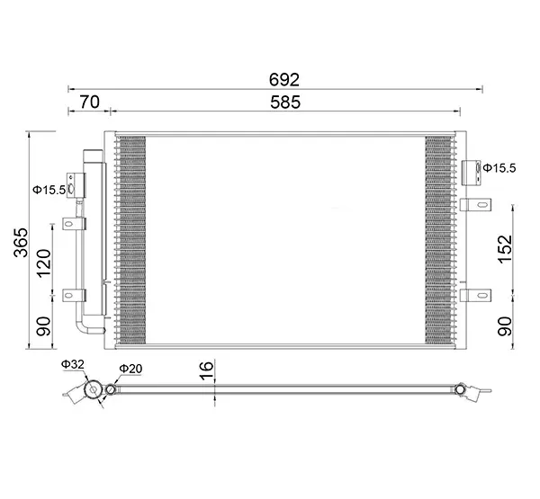 Condensator, climatizare E-KRAFT 1924005512