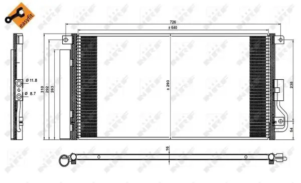 Condensator, climatizare NRF 350227
