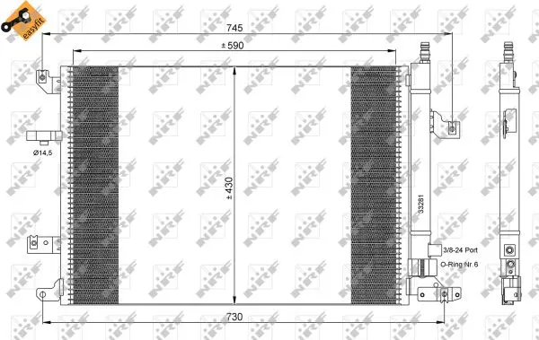 Condensator, climatizare NRF 35739