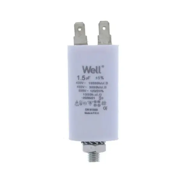 Condensator pornire motor 400V 1.5uF cu surub, Well