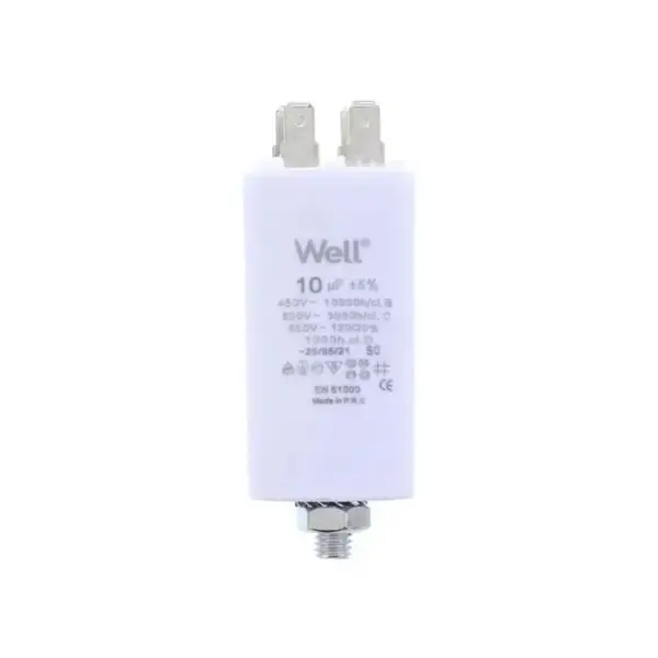 Condensator pornire motor 400V 10uF cu pin, Well