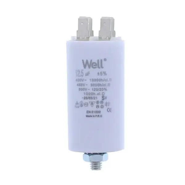 Condensator pornire motor 400V 12.5uF cu pin, Well