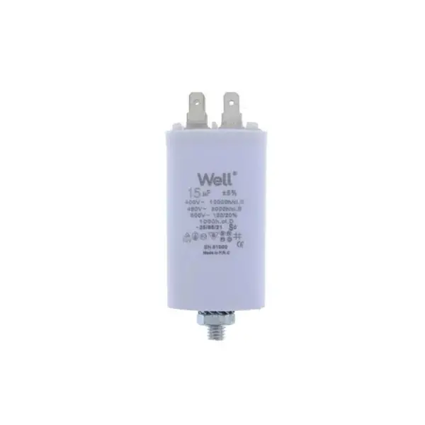 Condensator pornire motor 400V 15uF cu pin, Well