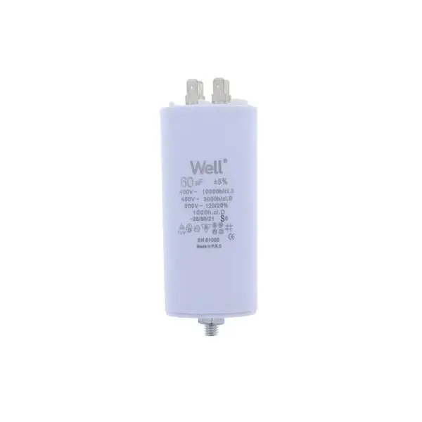 Condensator pornire motor 400V 60uF cu pin, Well
