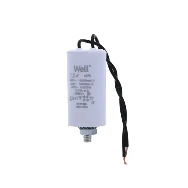 Condensator pornire motor 400V 7.5uF cu fir, Well