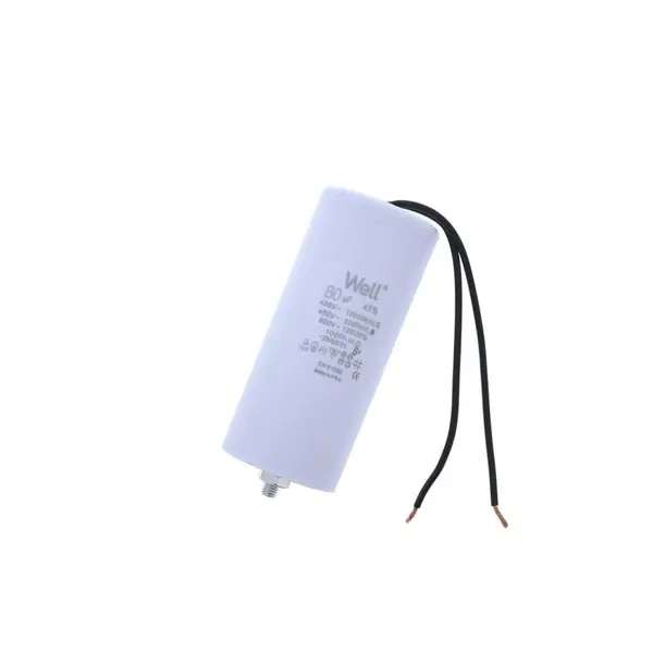Condensator pornire motor 400V 80uF cu fir, Well