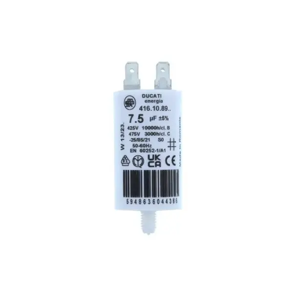 Condensator pornire motor 425V 7.5uF cu pin, Ducati Energia 416108964