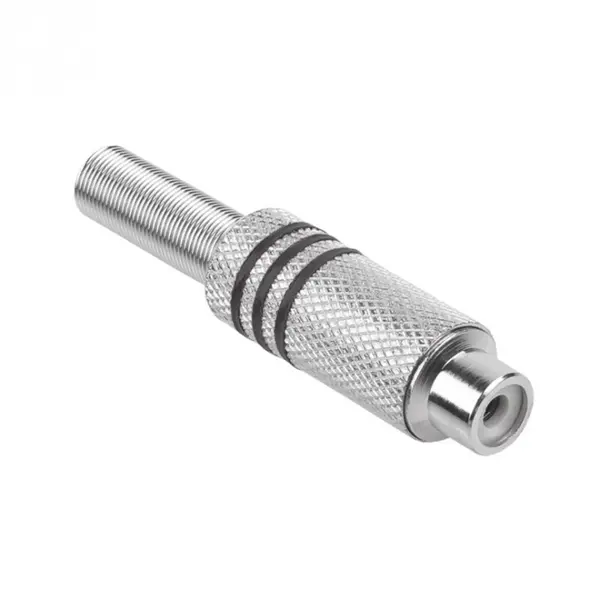 Conector de lipit metalic RCA mama nichelat Negru, GNI0071A