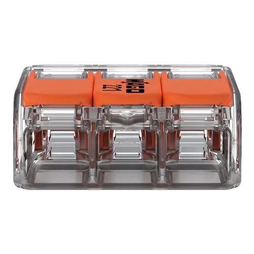 Conector derivație cu pârghii 3 poli, max. 4 mm², 450V/32A, set 50 buc., WAGO 221-413