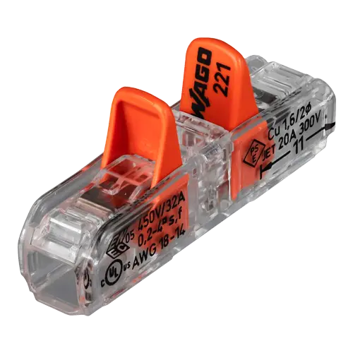 Conector derivatie in linie, 2 fire, max. 4 mm² (60 buc.) - WAGO 221-2411