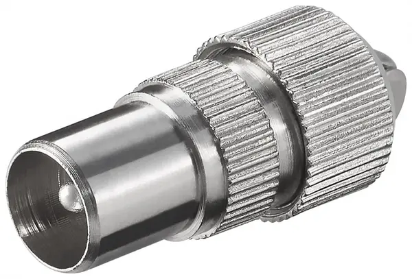 Conector metalic coaxial tata cu surub, Goobay 11479