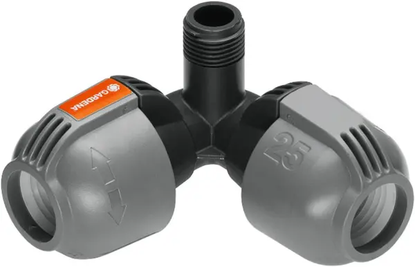 Conector pentru furtun Gardena - Racord rapid filet feminin M-racord rapid feminin, cot în T, 1/2'' x 25 mm
