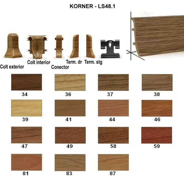 Conector plinta Korner LS48 stejar oregon