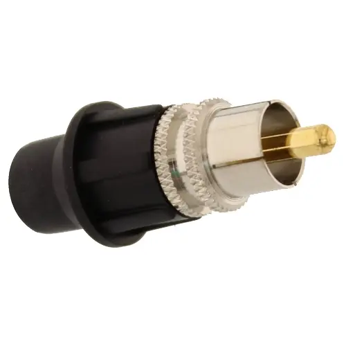 Conector RCA tată pentru cablu coaxial, sertizare CaP System, 75 Ohm, CAP SYSTEM