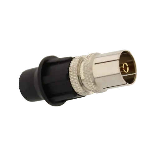 Conector TV mamă prin compresie, impedanță 75 Ohm, alamă nichelată, CAP SYSTEM CAP-KIF
